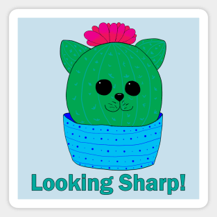 Looking Sharp! Cactus Cat Magnet